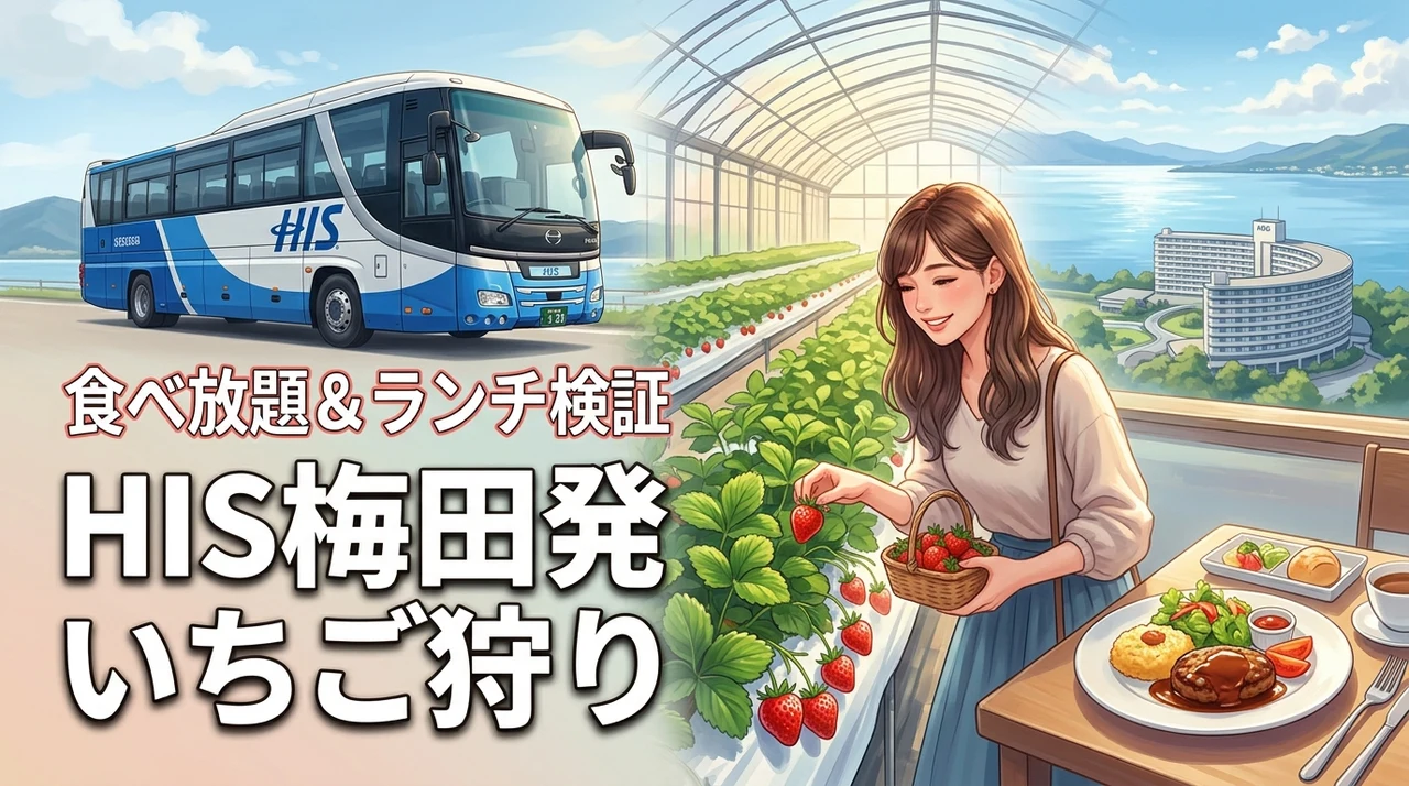 HIS梅田発いちご狩りバスツアーは満足？フェリーチェとプリンスホテルランチを検証